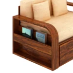 Norden Sheesham Wood Sofa Cum Bed in Scratch Resistant Walnut Brown Finish - Image 3