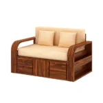 Norden Sheesham Wood Sofa Cum Bed in Scratch Resistant Walnut Brown Finish - Image 5