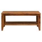 Norvexa Solid Sheesham Wood Premium Wooden Coffee Table with Shelf - Image 2