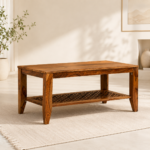 Norvexa Solid Sheesham Wood Premium Wooden Coffee Table with Shelf