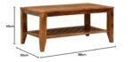 Norvexa Solid Sheesham Wood Premium Wooden Coffee Table with Shelf - Image 3