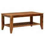 Norvexa Solid Sheesham Wood Premium Wooden Coffee Table with Shelf - Image 4