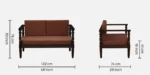Norvica Designer Sheesham Wood 2 Seater Sofa - Image 9