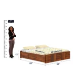 Norwin Sheesham Wood Bed with Box Storage in Teak Finish - Image 3