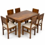 Orion Sheesham Wood Dining Table with Chairs in Honey Finish - Image 5