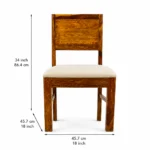 Orion Sheesham Wood Dining Table with Chairs in Honey Finish - Image 4