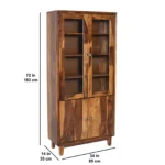 Orvesta Solid Sheesham Wood Handcrafted Crockery Cabinet - Image 7
