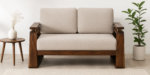 Oslo Sheesham Wood 2 Seater Sofa in Dark Walnut Finish