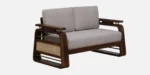 Oslo Sheesham Wood 2 Seater Sofa in Dark Walnut Finish - Image 4
