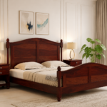 Oslo Sheesham Wood Bed Without Storage in Rich Teak Finish