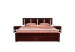 Oslo Sheesham Wood Bed with Box Storage in Rich Teak Finish - Image 3
