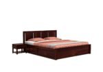 Oslo Sheesham Wood Bed with Box Storage in Rich Teak Finish - Image 4