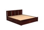 Oslo Sheesham Wood Bed with Box Storage in Rich Teak Finish - Image 5