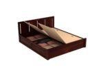 Oslo Sheesham Wood Bed with Box Storage in Rich Teak Finish - Image 6