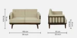 Oxford Sheesham Wood 2 Seater Sofa in Provincial Honey Oak Finish - Image 3