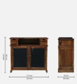 Pemberton Sheesham Wood Bar Cabinet in Scratch Resistant Cognac Finish - Image 3