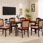 Premium 6 Seater Sheesham Wood Dining Table Set for Home and Dining Room in Natural Finish