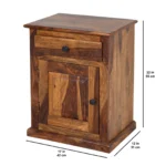 Premium Sheesham Wood Bed Side Table for Bedroom with Natural Wood Finish - Image 3
