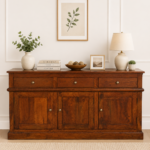 Premium Sheesham Wood Storage Cabinet with Drawer and Double Door Design in Teak Finish