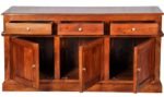 Premium Sheesham Wood Storage Cabinet with Drawer and Double Door Design in Teak Finish - Image 4