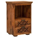 Premium Solid Sheesham Wood Bedside Cabinet - Image 6