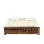 Ravello Sheesham Wood Bed with Storage in Teak Finish - Image 4