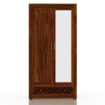 Reginald Sheesham Wardrobe with Full Length Mirror in Espresso Finish - Image 3