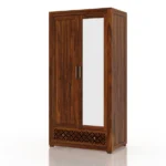 Reginald Sheesham Wardrobe with Full Length Mirror in Espresso Finish - Image 4