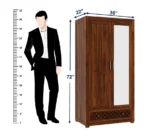 Reginald Sheesham Wardrobe with Full Length Mirror in Espresso Finish - Image 5