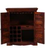 Rosemont Sheesham Wood Bar Cabinet in Scratch Resistant Deep Teak Finish - Image 4