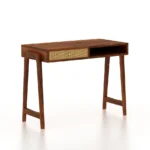 Rowland Sheesham Wood Study Table in Scratch Resistant Classic Walnut Finish - Image 2