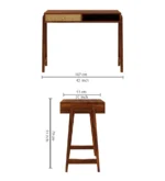 Rowland Sheesham Wood Study Table in Scratch Resistant Classic Walnut Finish - Image 7