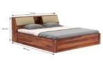 Royal Sheesham Solid Wood Bed with Hydraulic Storage in Honey Finish - Image 3