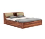 Royal Sheesham Solid Wood Bed with Hydraulic Storage in Honey Finish - Image 6