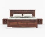 Royal Sheesham Solid Wood Platform Bed in Honey Finish - Image 4