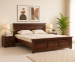 Royal Sheesham Solid Wood Platform Bed in Honey Finish