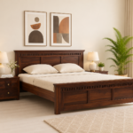 Royal Sheesham Solid Wood Platform Bed in Honey Finish