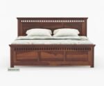 Royal Sheesham Solid Wood Platform Bed in Honey Finish - Image 5