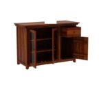 Royal Sheesham Solid Wood Storage Cabinet with Double Doors and Adjustable Shelves in Honey Finish - Image 4