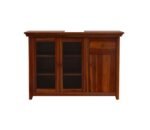 Royal Sheesham Solid Wood Storage Cabinet with Double Doors and Adjustable Shelves in Honey Finish - Image 6