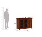 Royal Sheesham Solid Wood Storage Cabinet with Double Doors and Adjustable Shelves in Honey Finish - Image 3