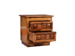 Rustic Sheesham Wood Bedside Table for Bedroom - Image 6