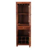 Sedgwick Sheesham Wood Bar Cabinet in Scratch Resistant Mocha Teak Finish - Image 2