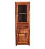 Sedgwick Sheesham Wood Bar Cabinet in Scratch Resistant Mocha Teak Finish - Image 3