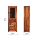 Sedgwick Sheesham Wood Bar Cabinet in Scratch Resistant Mocha Teak Finish - Image 5