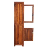 Sedgwick Sheesham Wood Bar Cabinet in Scratch Resistant Mocha Teak Finish - Image 6
