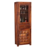 Sedgwick Sheesham Wood Bar Cabinet in Scratch Resistant Mocha Teak Finish - Image 7