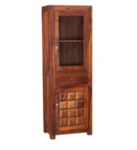 Sedgwick Sheesham Wood Bar Cabinet in Scratch Resistant Mocha Teak Finish - Image 10