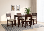 Sheesham Wood 4 Seater Dining Set in Scratch Resistant Honey Oak Finish