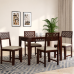Sheesham Wood 4 Seater Dining Set in Scratch Resistant Honey Oak Finish